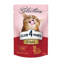 Влажный корм Клуб 4 Лапы Selection с полосками кролика в соусе для взрослых кошек 85г