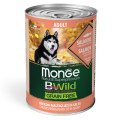 Беззернова консерва для собак MONGE DOG WET BWILD лосось гарбуз цукіні в соусі 400г