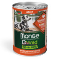 Беззернова консерва для собак MONGE DOG WET BWILD індичка гарбуз цукіні в соусі 400г