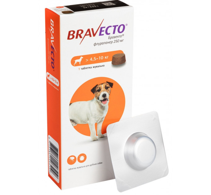 Bravecto - защита от клещей и блох Бравекто 4,5-10 кг