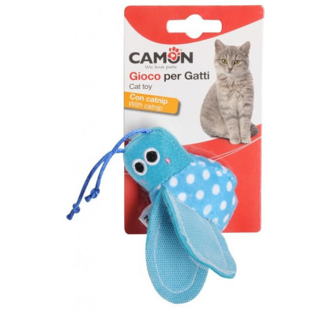 Іграшка для котів Camon - Барвиста комашка з котячою м'ятою, 8см