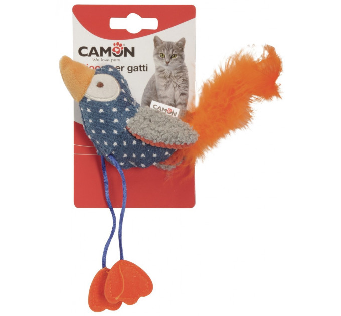 Игрушка для кошек Camon - Птица с перьями и кошачьей мятой