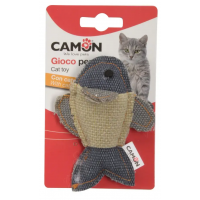 Игрушка для кошек Camon - Джинсовая рыбка с кошачьей мятой, 10см