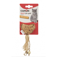 Іграшка для котів Camon - Серце з дзвіночком та котячою м'ятою, 4,5 х 6 см