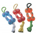Іграшка для собак Camon - Вінілова кістка з мотузкою, 11см