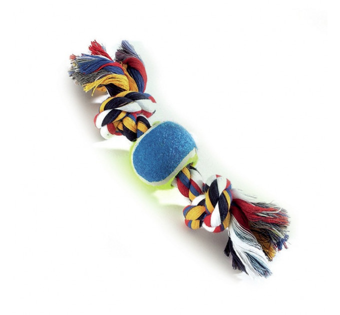 Игрушка для собак Camon - Хлопковая косточка с шариком, 20см