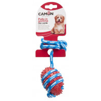 Іграшка для собак Camon - Гумовий м'яч із мотузкою, 7х35см