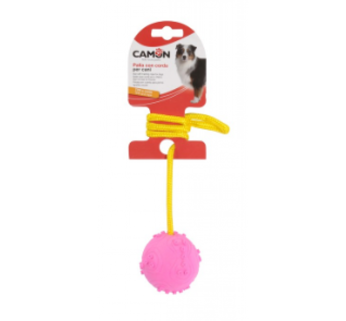 Игрушка для собак Camon - Мяч TPR 6,2см с ручкой, 45см