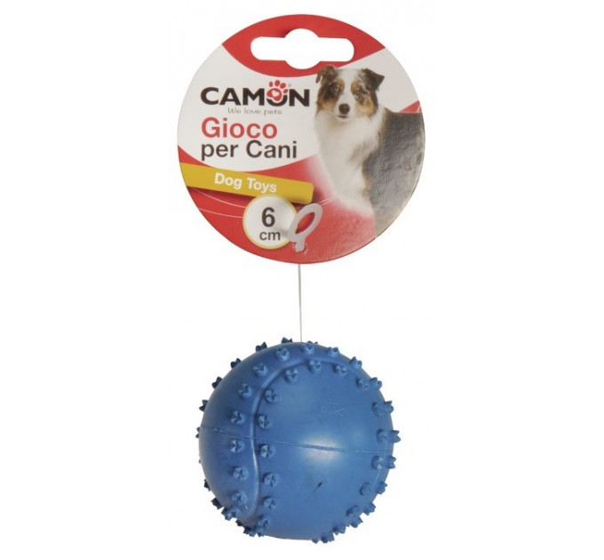 Игрушка для собак Camon - Спортивный резиновый мяч с пищалкой, 6см
