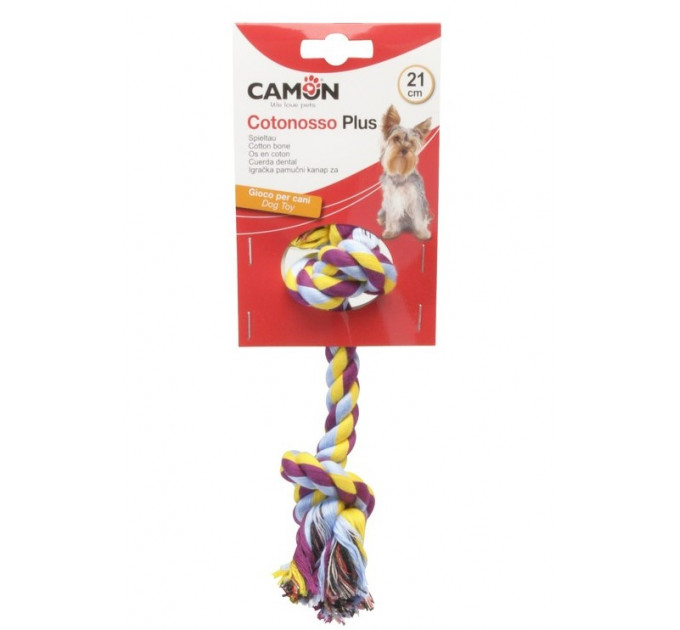Іграшка для собак Camon - Канат 2 вузла із зубної нитки, 21см, 60-65г