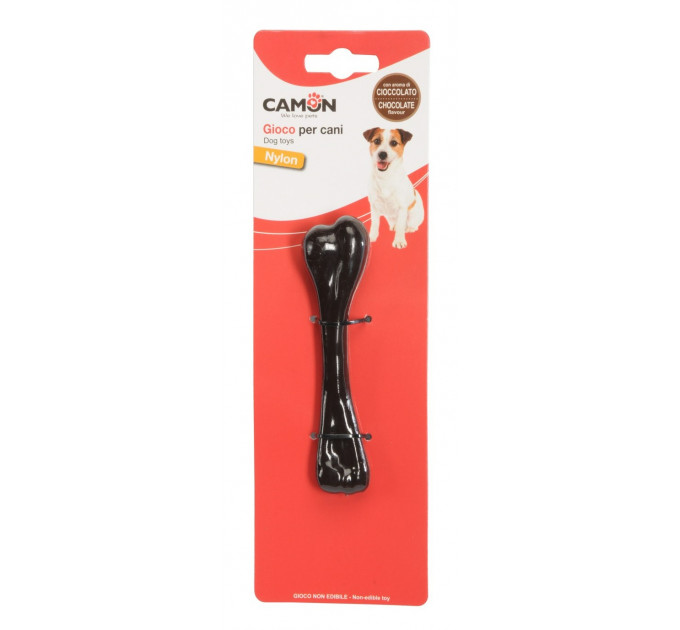 Игрушка для собак Camon - Нейлоновая кость со вкусом шоколада, 13см