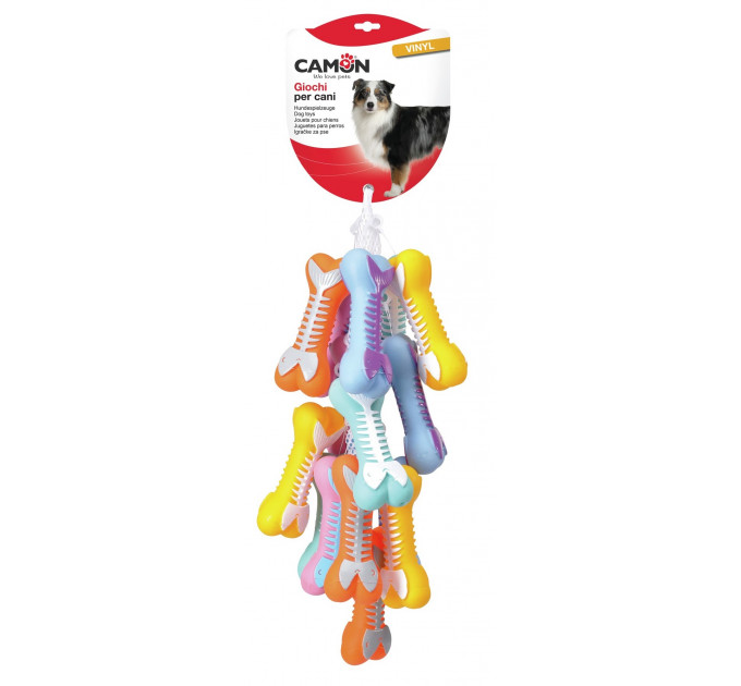 Игрушка для собак Camon - Виниловая игрушка-кость с рыбьей костью, 15см