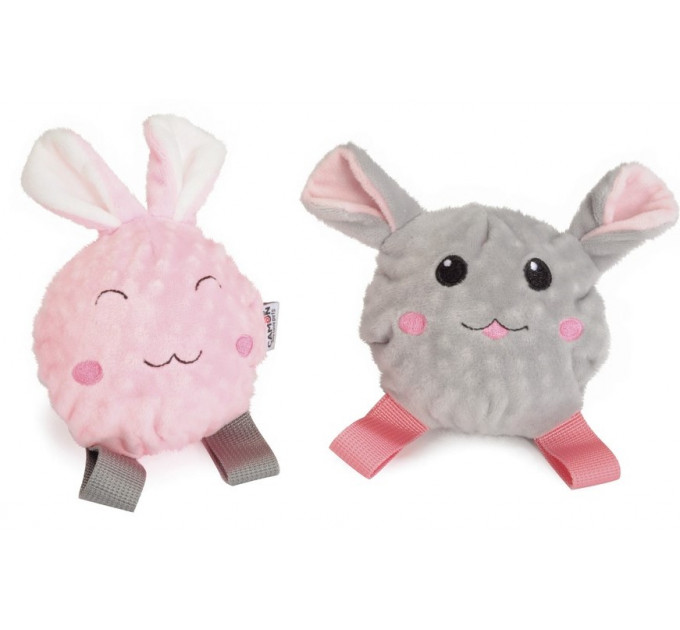 Игрушка для собак Camon - Плюшевые и TPR игрушки кролик и мишка с пищалом, 6,5см