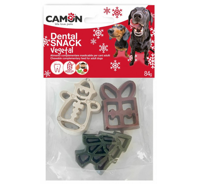 Ласощі для собак Camon - Dental Vegetal Spirits, 6,7x5,1x1,3см - 84г