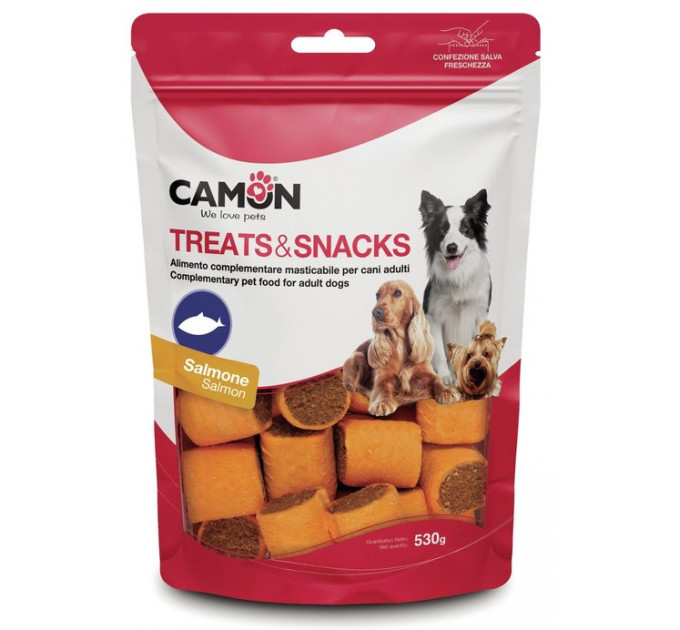Ласощі для собак Camon - Печиво для собак "Rollos" зі смаком лосося, 2,5-3см - 530г