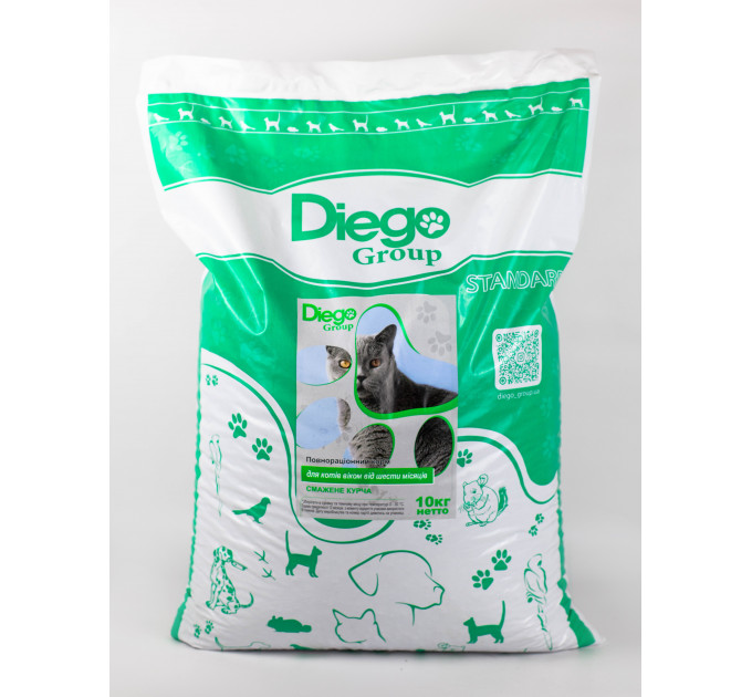 Корм для котов Diego Group Стандарт с курицей 10 кг