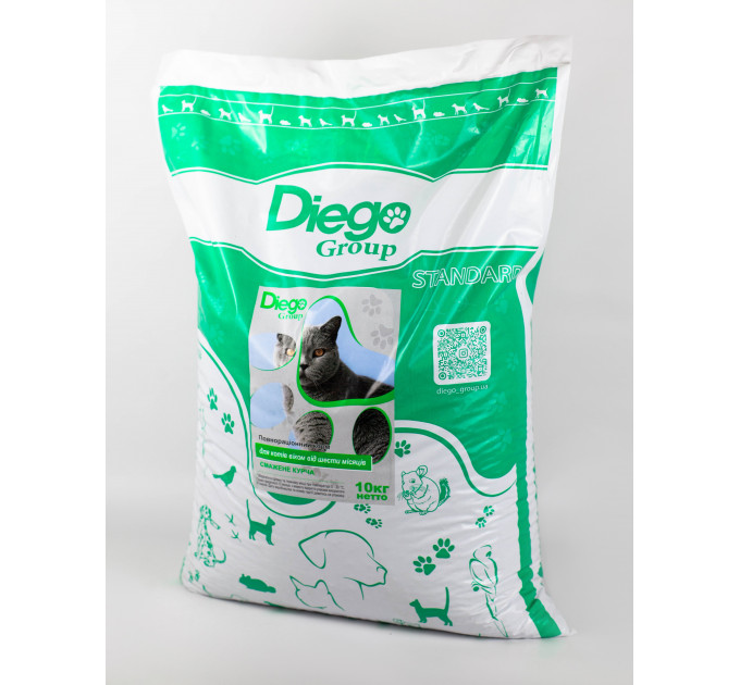 Корм для котів Diego Group Стандарт з куркою 10 кг