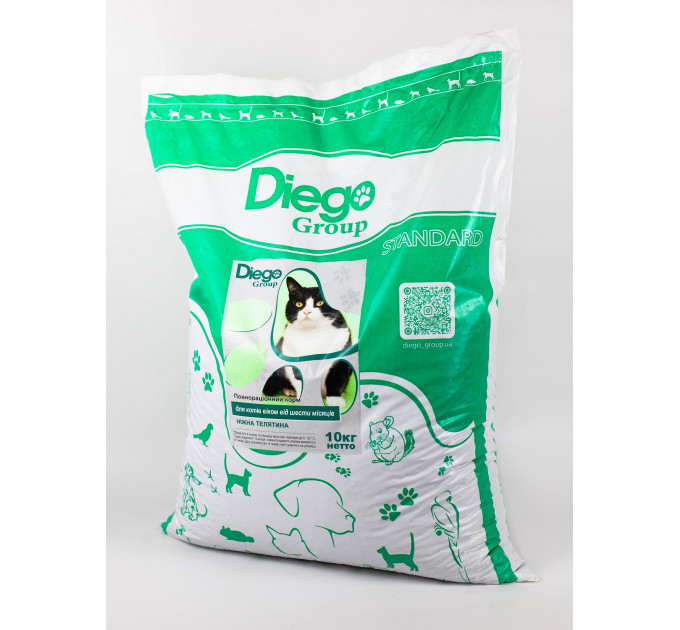Корм для котов Diego Group Стандарт с телятиной 10 кг
