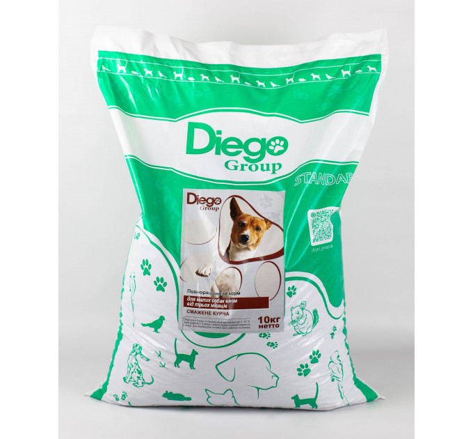 Корм для собак Diego Group для дрібних порід від 3-х місяців з куркою 10 кг