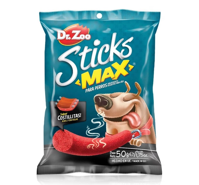 Жевательные палочки для собак со вкусом жаренных ребрышек Dr.Zoo STICKS MAX Ribs, 50г