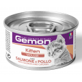 Gemon Cat Wet Kitten мясной мусс для котят с лососем и курицей 85г