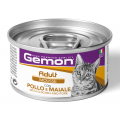 Gemon Cat Wet Adult мясной мусс для кошек с курицей и свининой 85г