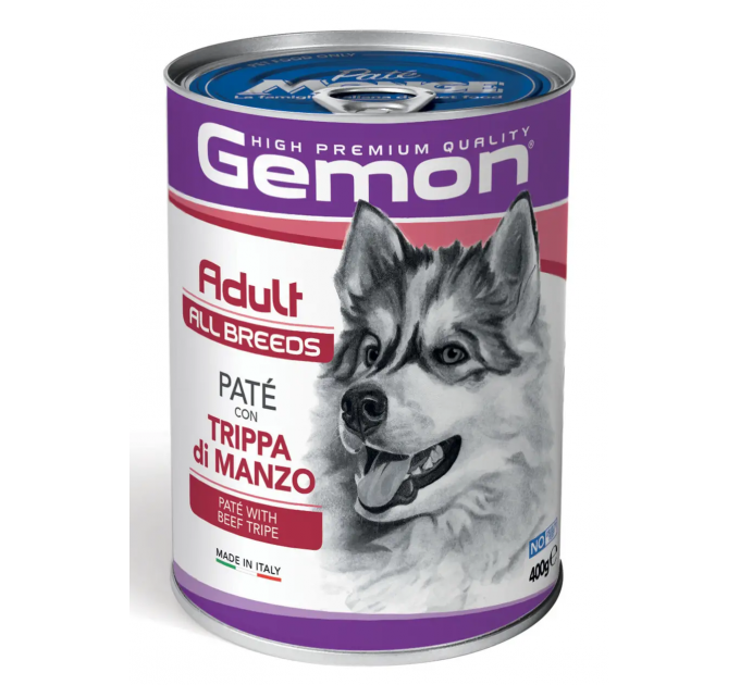 GEMON DOG WET Adult паштет для собак з яловичим рубцем 400г