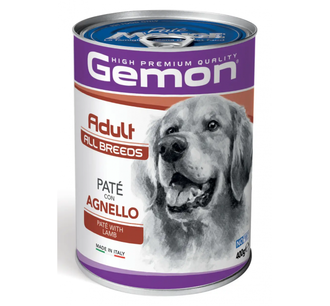 GEMON DOG WET Adult паштет для собак с ягнёнком 400г