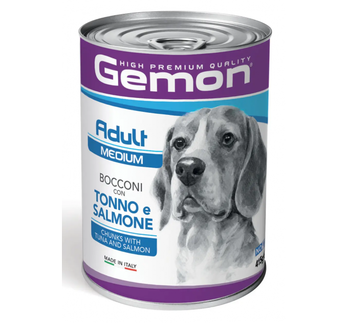 GEMON DOG WET Medium Adult консерва для собак с тунцом и лососем 415г