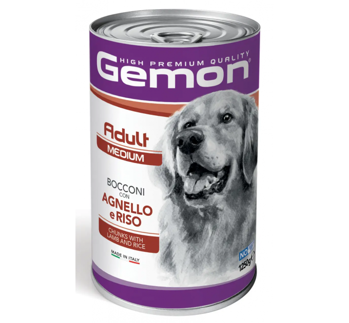 GEMON DOG WET Medium Adult консерва для собак с ягнёнком и рисом 1,25кг