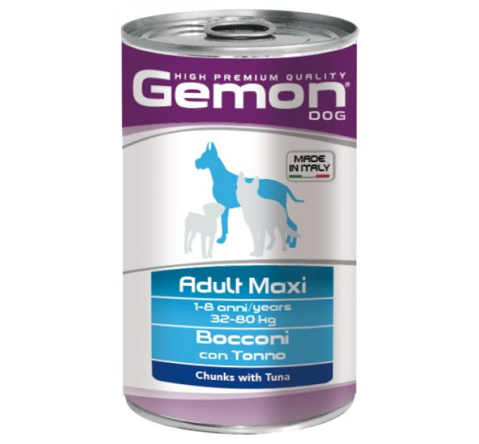 GEMON DOG WET Maxi Adul консерви для собак з тунцем 1,25 кг