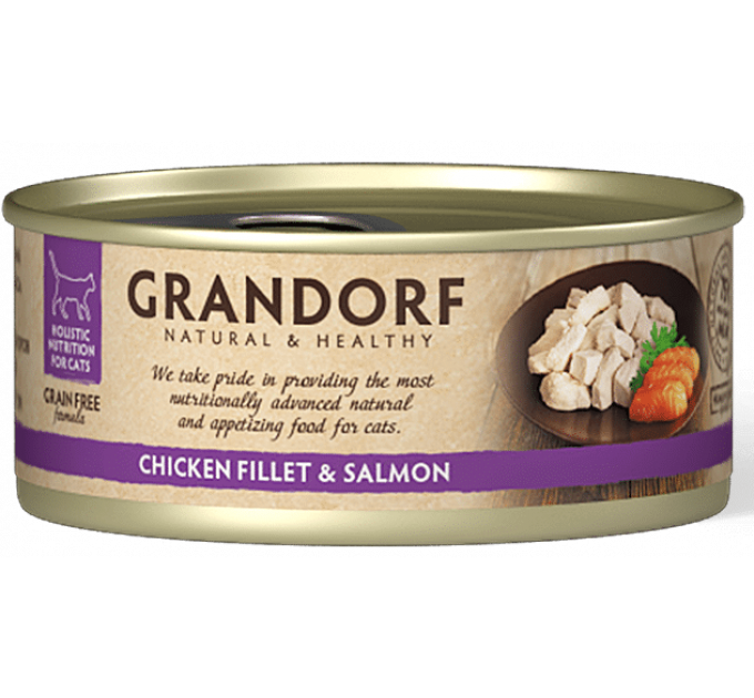 Grandorf Chicken Breast & Salmon - консервы для кошек Куриная грудка с лососем, 70 г