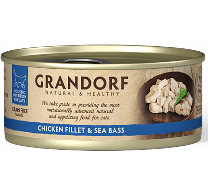 Grandorf Chicken Breast & Seabass - консервы для кошек Куриная грудка с сибасом, 70 г