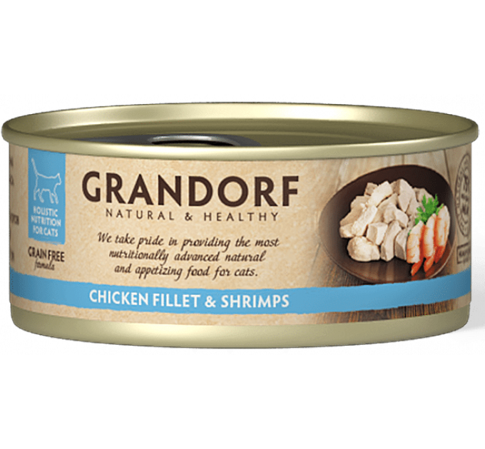 Grandorf Chicken Breast & Shrimps - консервы для кошек Куриная грудка с креветками, 70 г