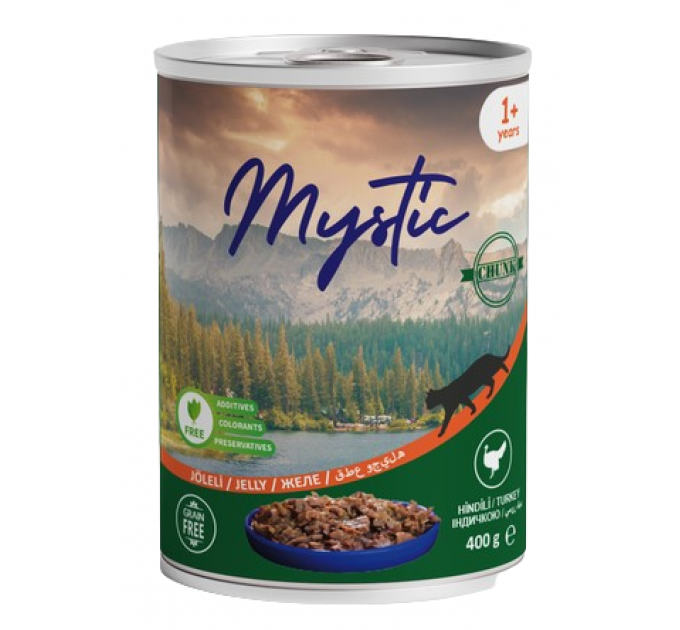 Консервы Hermos Mystic для котов кусочки индейки в желе 400 г