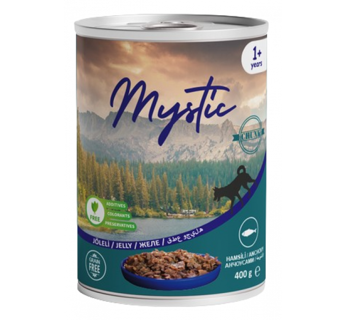 Консервы Hermos Mystic для собак кусочки анчоуса в желе 400 г