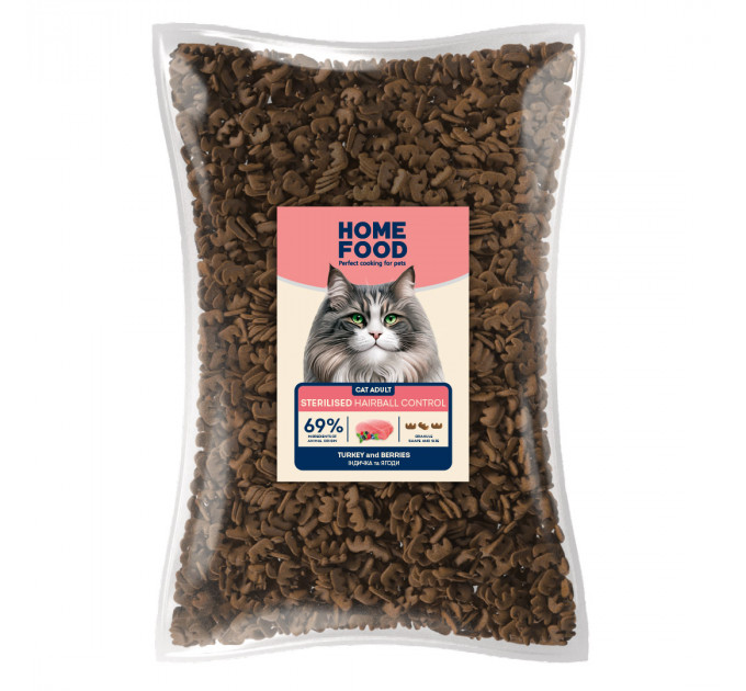 Корм для кошек Home Food Hairball Control Выведение шерсти 1кг (на развес)