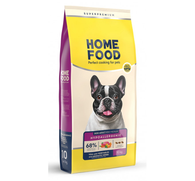 Гипоаллергенный корм для собак мелких и средних пород Home Food с телятиной и овощами 10кг
