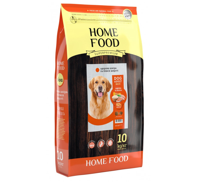 Корм для собак крупных пород Home Food с индейкой и лососем 10кг