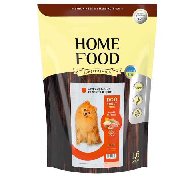 Корм для собак малих порід Home Food з індичкою та лососем 1,6кг