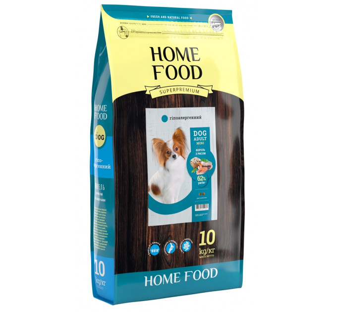 Гипоаллергенный корм для собак мелких пород Home Food с форелью и овощами 10кг