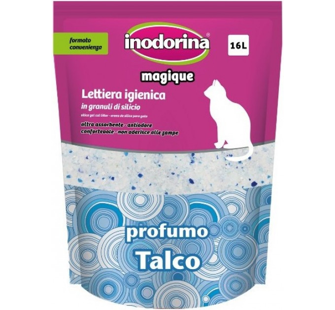 Inodorina Sanitary Litter - силикагелевый наполнитель для туалета с ароматом талька 5л
