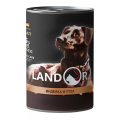 Вологий корм для собак усіх порід LANDOR з індичкою та качкою 400г