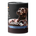 Вологий корм для собак усіх порід LANDOR з ягням та лососем 400г