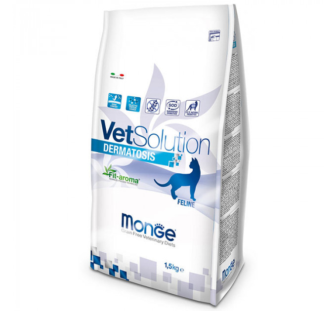 Корм для котів Monge VetSolution Dermatosis при дерматологічних захворюваннях 1,5 кг
