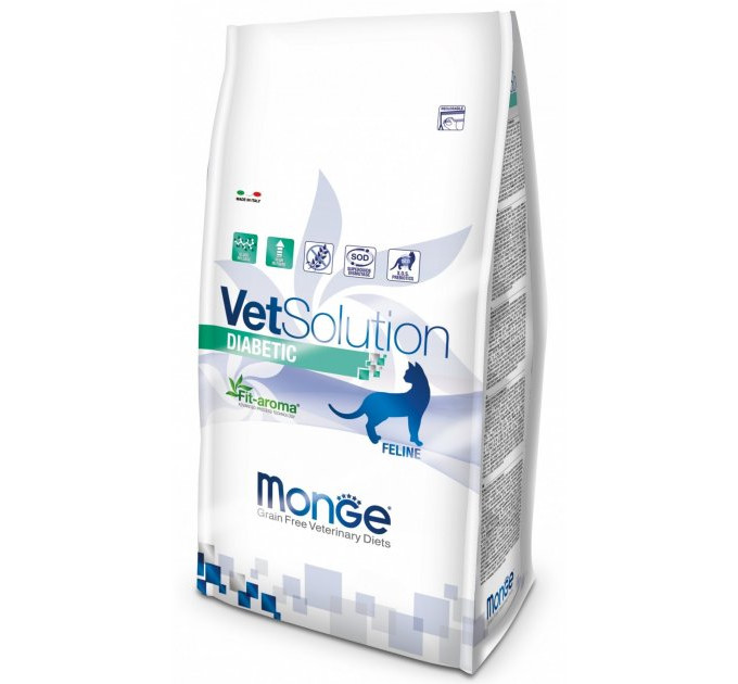 Корм для котів Monge VetSolution Diabetic при порушенні обміну речовин, цукровому діабеті 0,4 кг