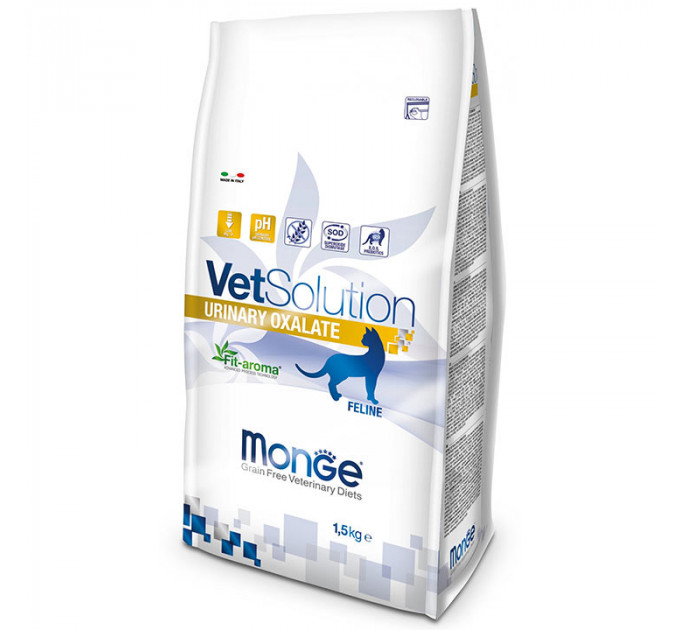 Корм для кошек Monge VetSolution Urinary Oxalate для профилактики и лечения мочекаменной болезни оксалатного типа 1,5 кг