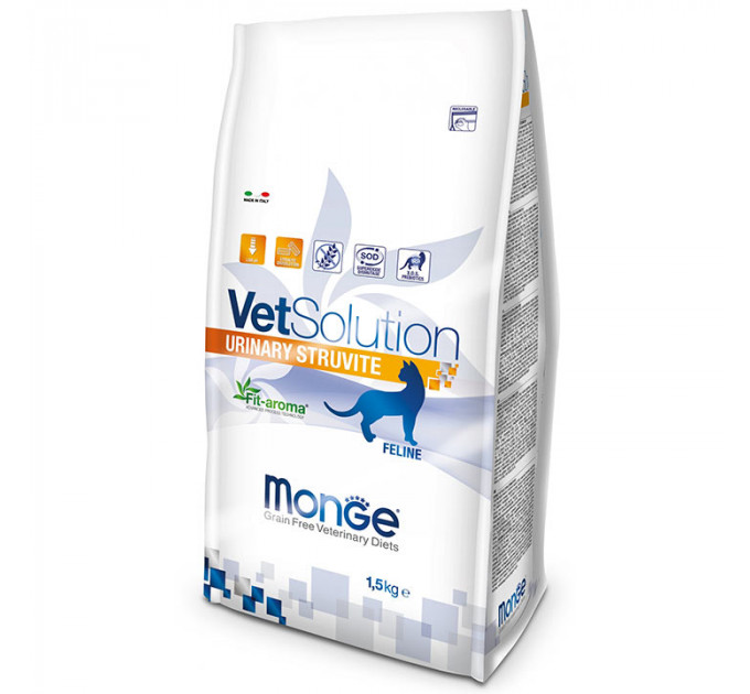 Корм для котів Monge VetSolution Urinary Struvite для лікування сечокам'яної хвороби струвітного типу 1,5 кг