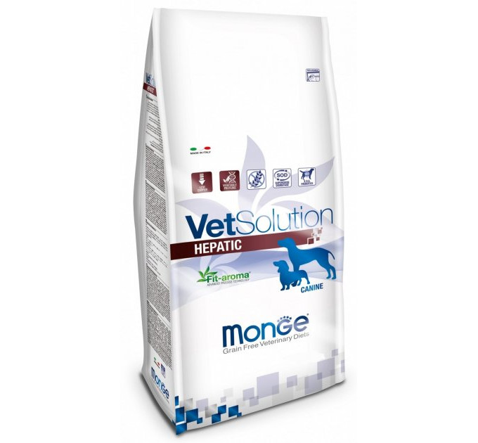 Корм для собак Monge VetSolution Hepatic для регенерации и функциональной поддержки печени 12 кг