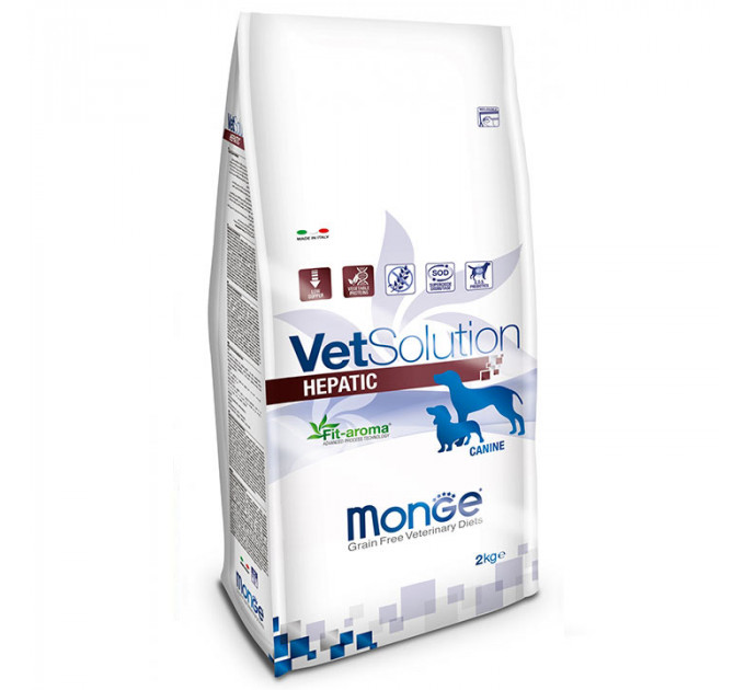 Корм для собак Monge VetSolution Hepatic для регенерации и функциональной поддержки печени 2 кг